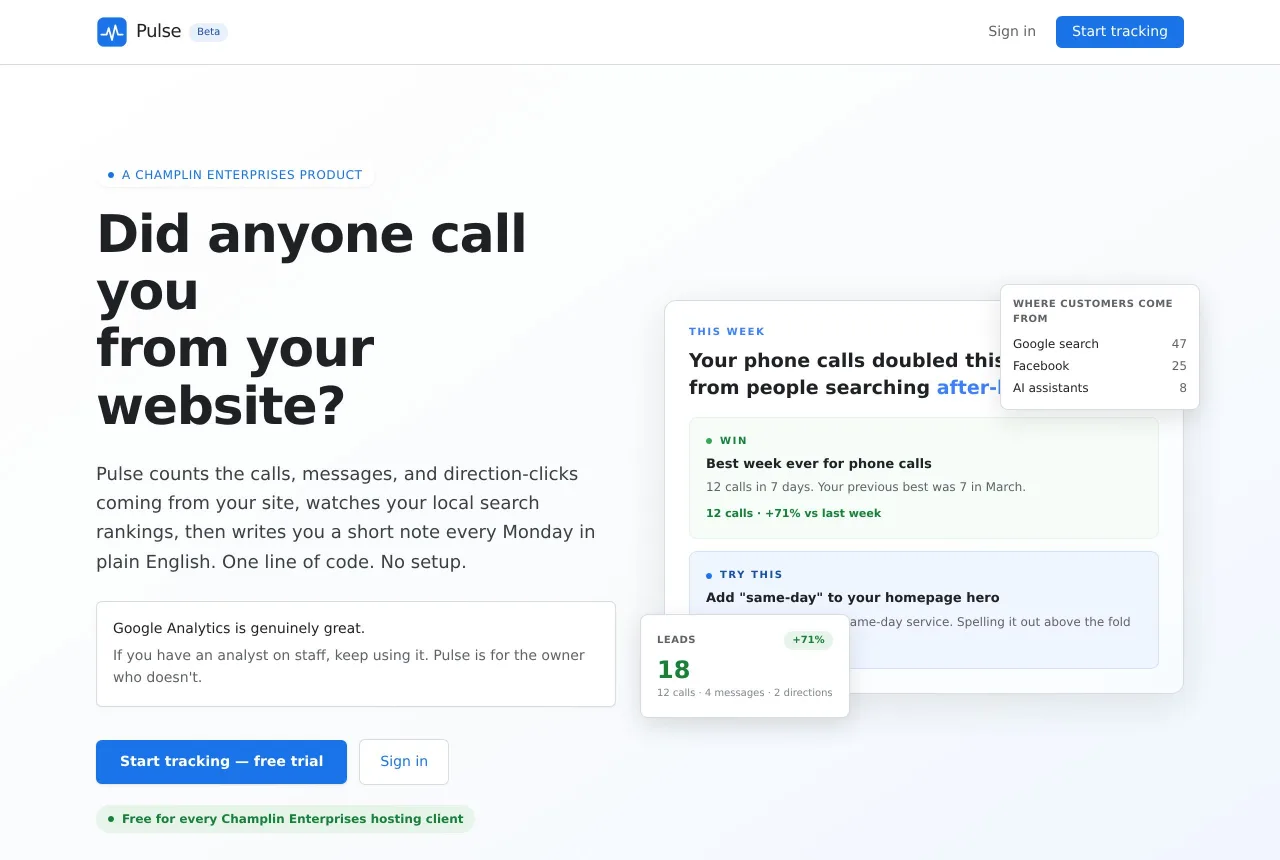 Pulse — live product screenshot