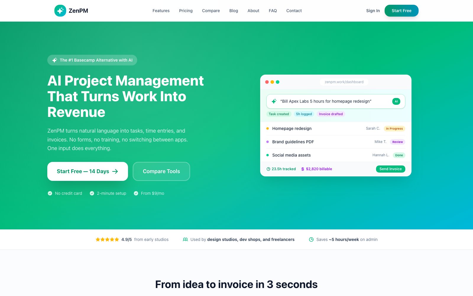 ZenPM — live production screenshot